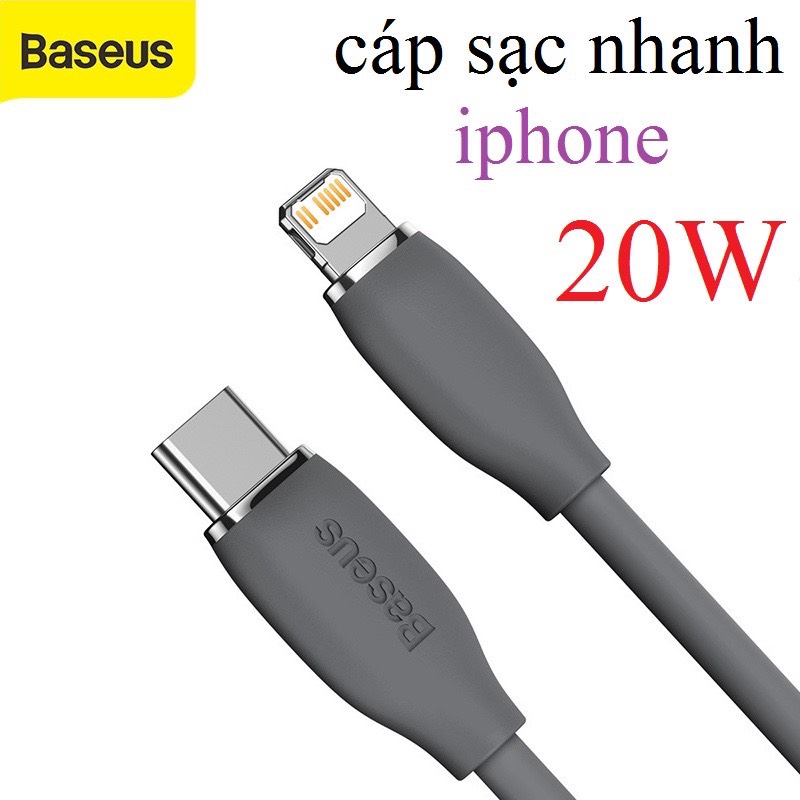 Cáp sạc TypeC-Lighting Baseus Jelly Liquid 20W 1.2m