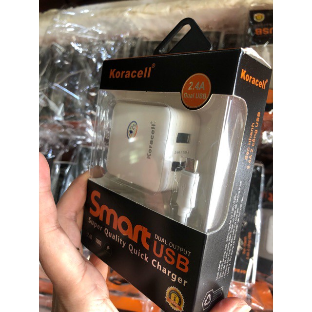 Bộ sạc Usb-Micro Koracell 2.4A Micro