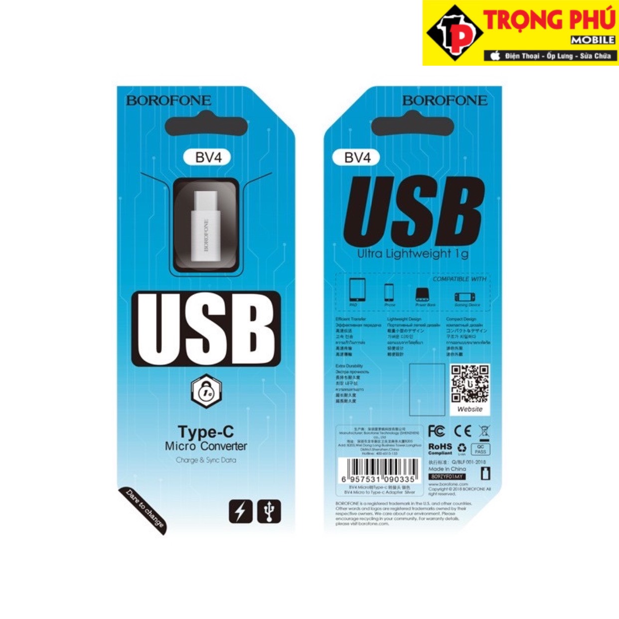 Đầu chuyển Micro sang TypeC Borofone BV4