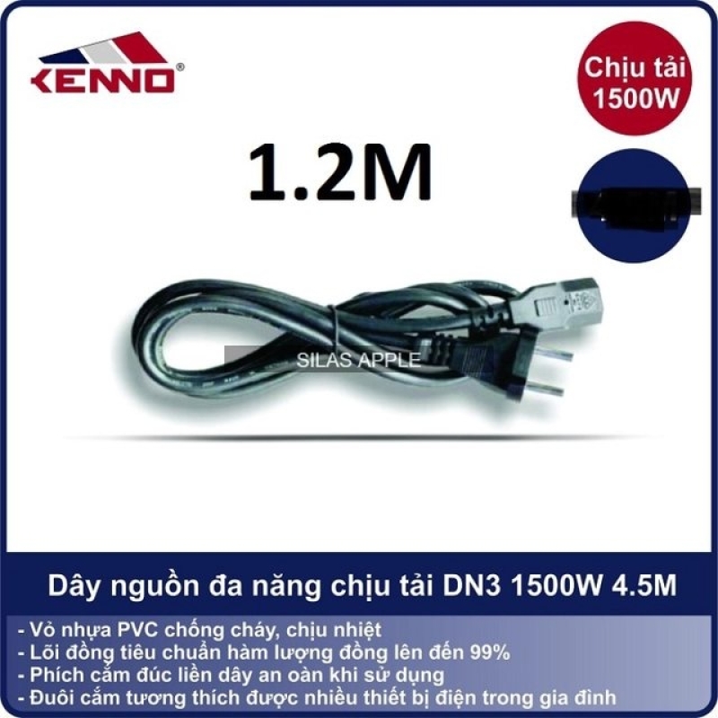 Sạc Nguồn, dây nguồn máy tính, máy in, Nồi Cơm, ấm Siêu Tốc... 1m2 chân vuông 1500w Xịn