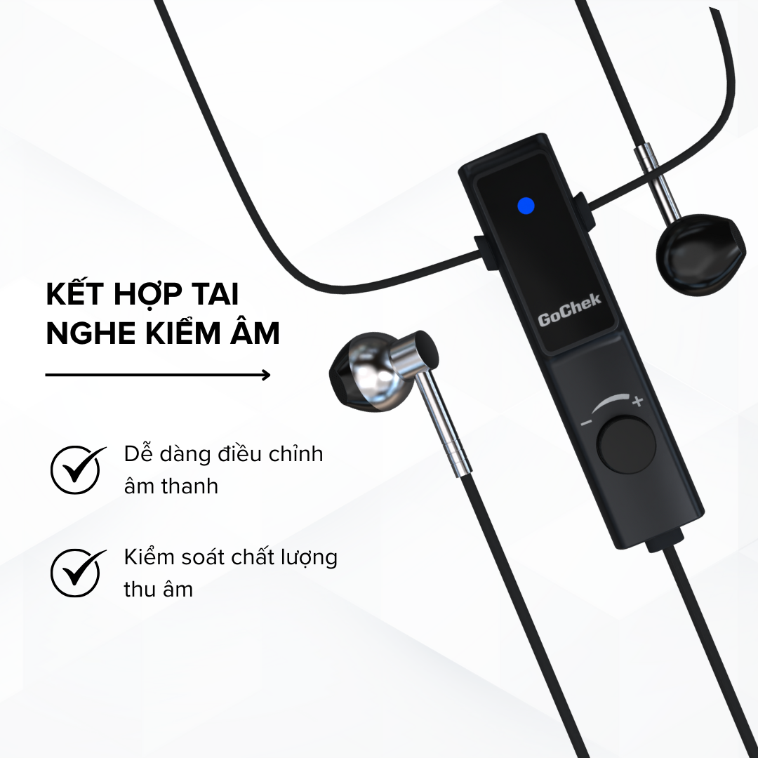 Micro thu âm Gocheck LivePro Sku G1 có dây, 2 đầu typeC + lighting