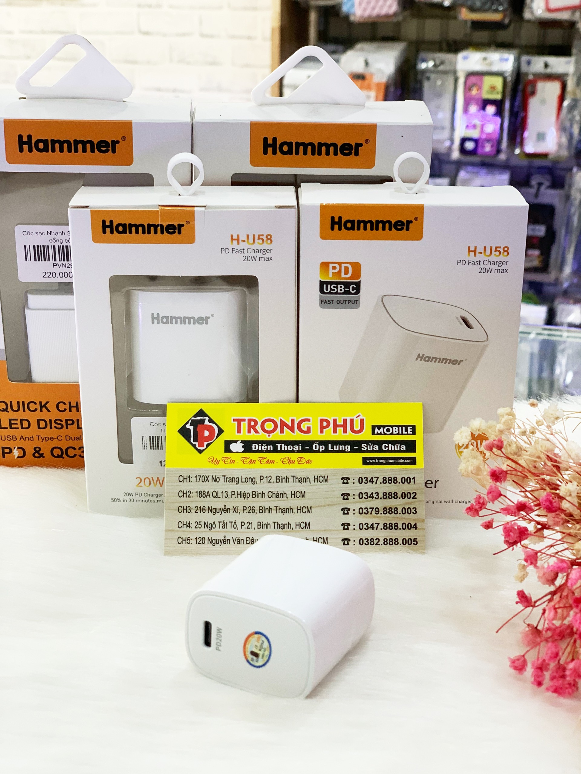 Cốc sạc TypeC Hammer H-U58 20w