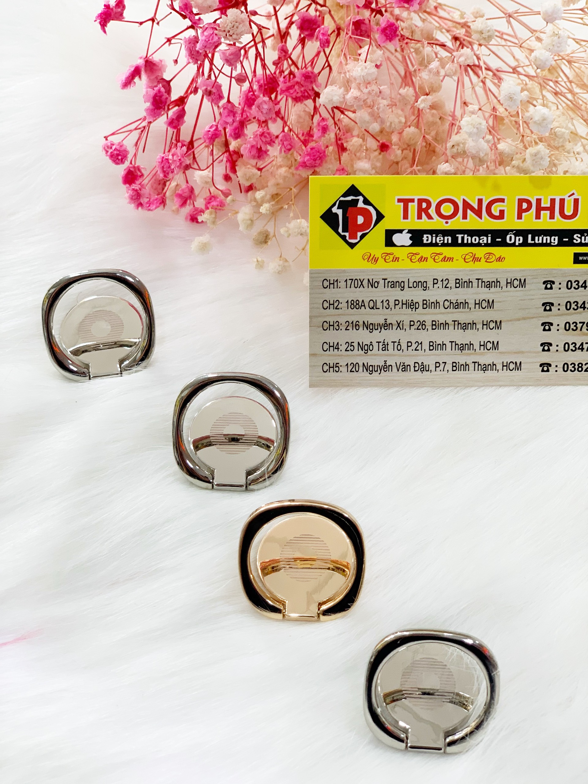 Nhẫn dán điện thoại xếp gọn kệ nhẫn