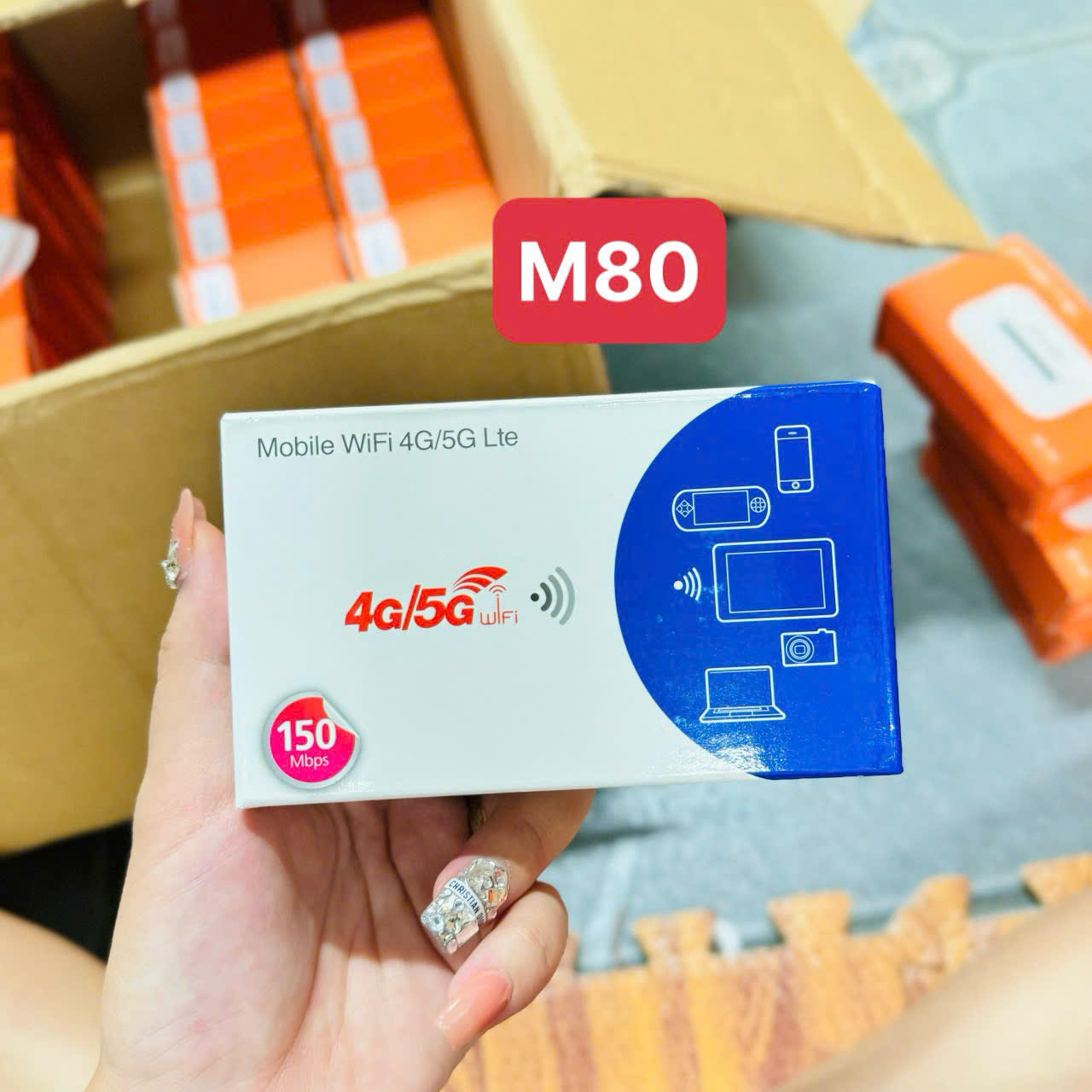 Cục modem Phát Wifi Từ Sim 3G, 4G M80, A800 có pin