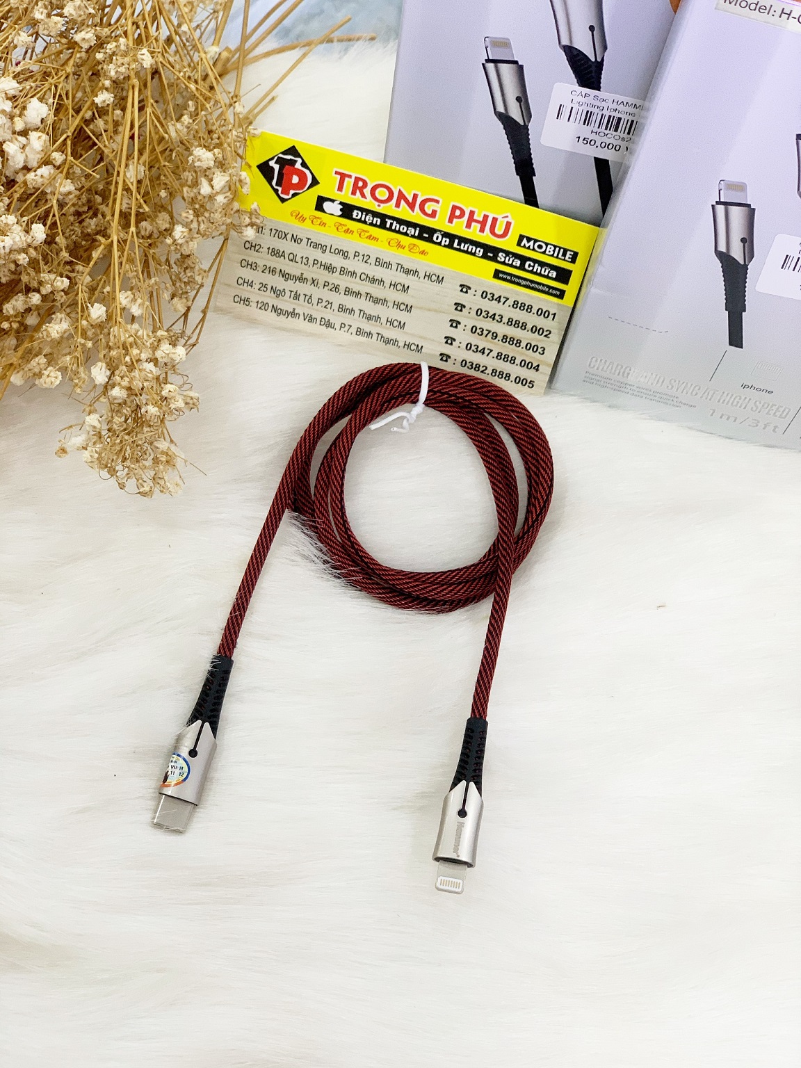 Cáp sạc TypeC-Lighting Hammer C13,14,15 20w