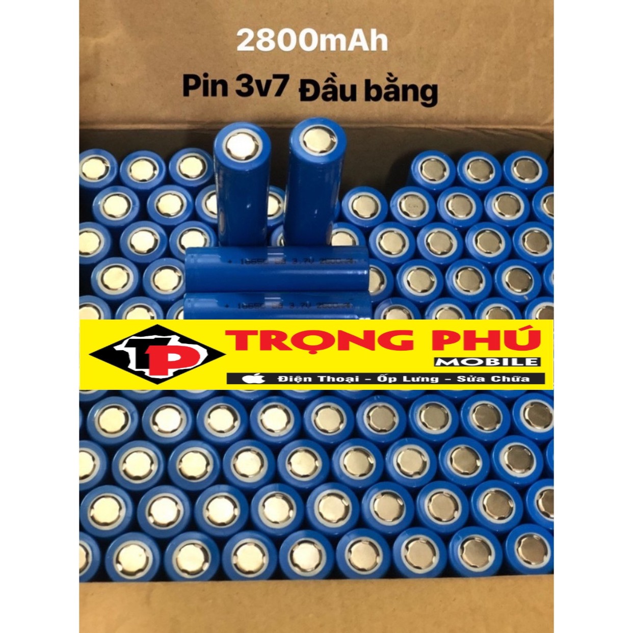 Pin 3,7V Lớn (Đầu Bằng) thay sạc dự phòng, quạt, đèn ...