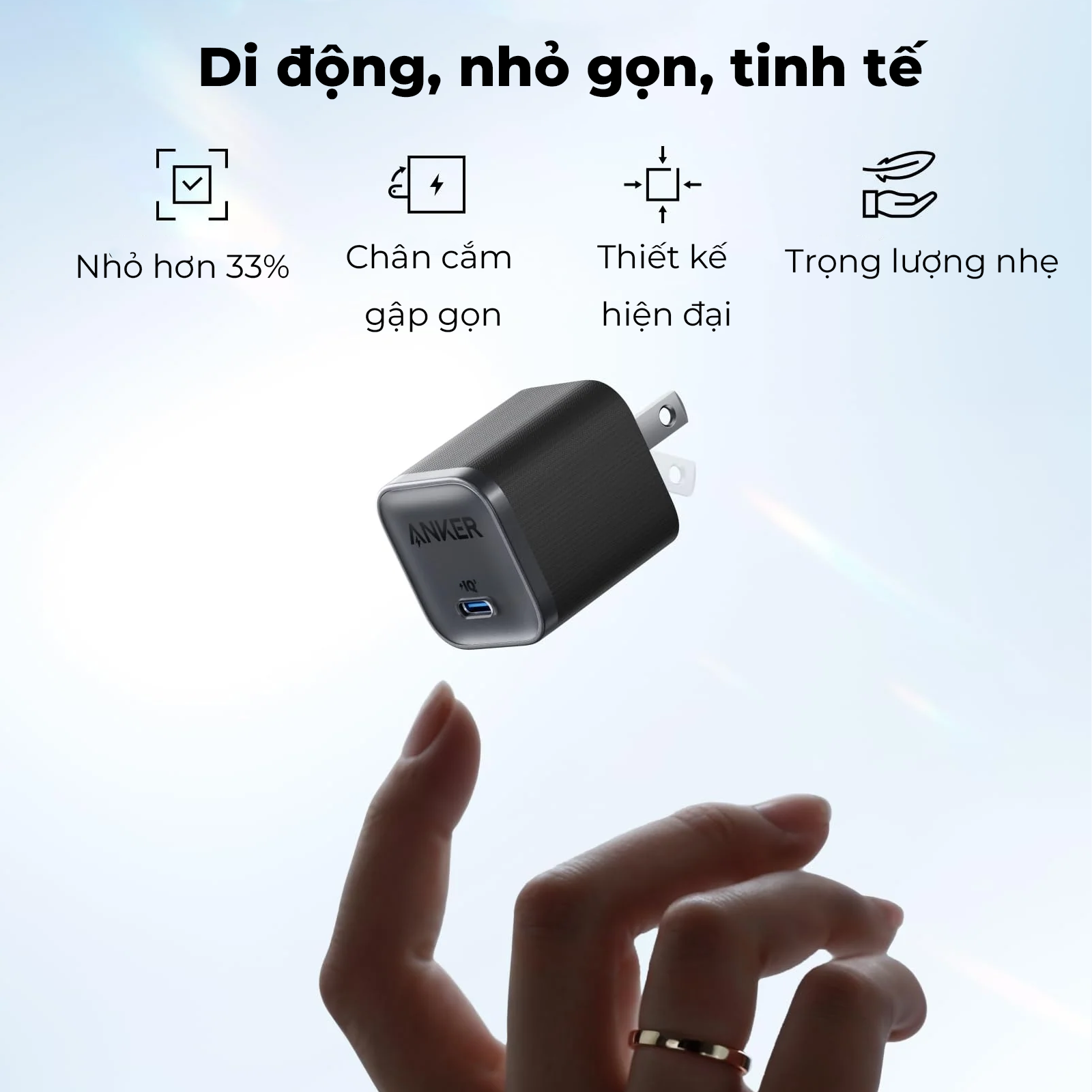 Cốc sạc TypeC Anker Zolo 1C 45W_A2692