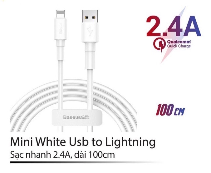 Cáp sạc Usb-Lighting Baseus Mini/Simple Wisdom