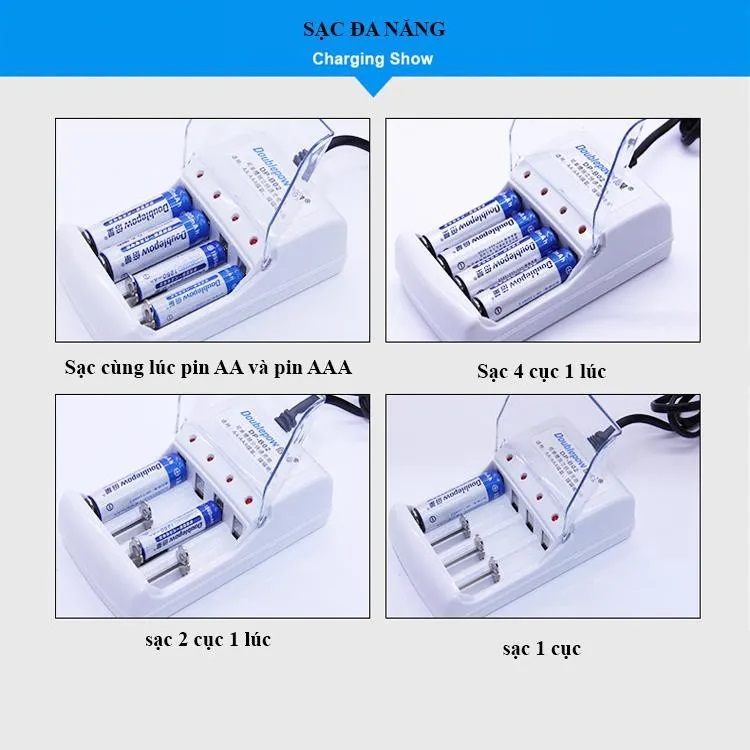 Cục sạc pin tiểu AA (2A)/ AAA (3A) BlL-05, JB-268, DP-B02
