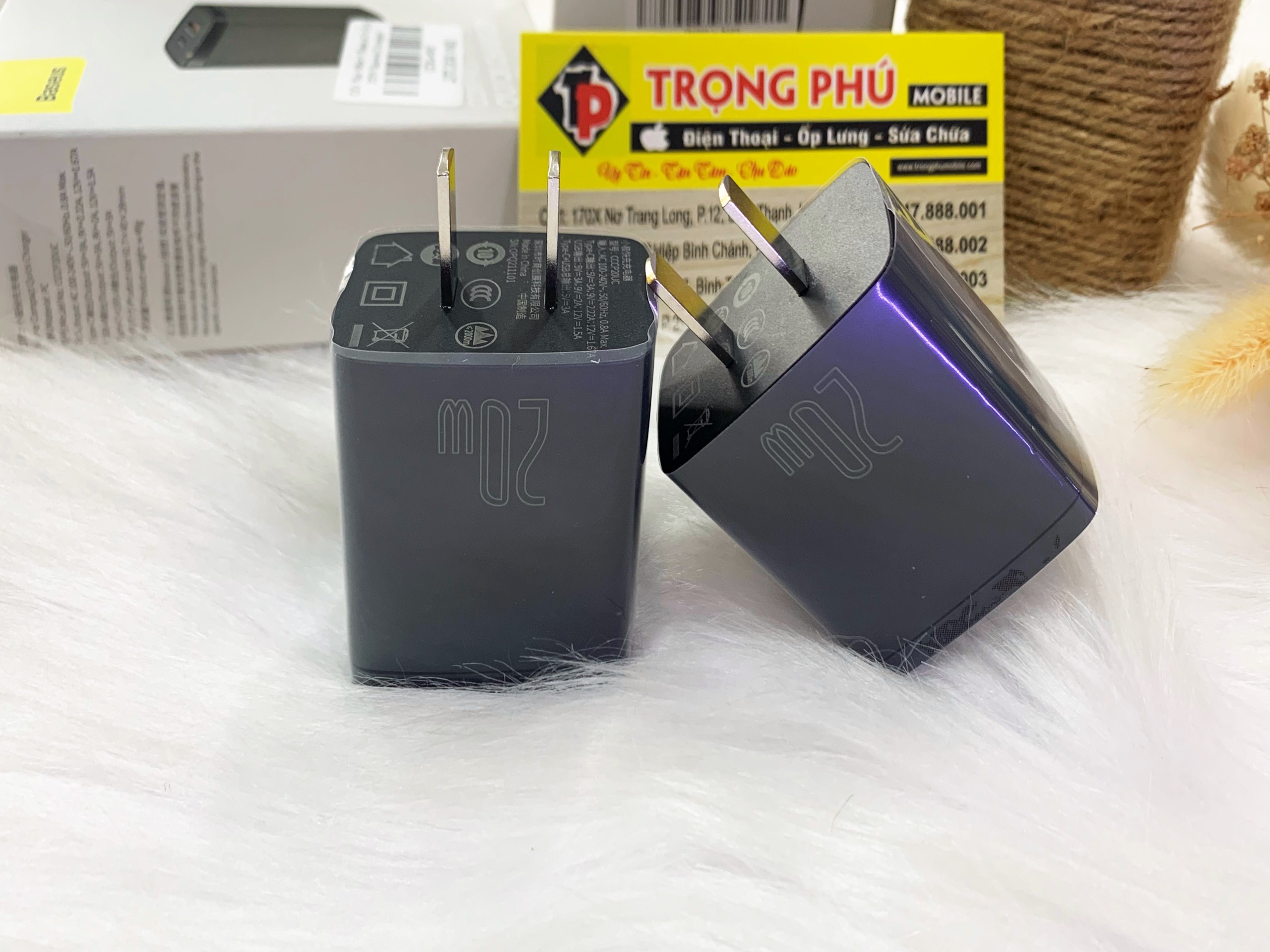 Cốc sạc TypeC Nhanh Baseus 2 cổng 20W Baseus Compact