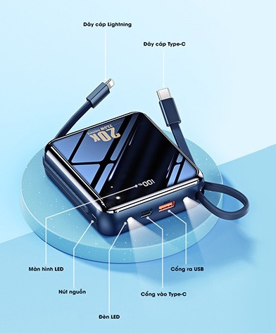 Sạc dự phòng Remax Rpp-51 22w 20.000mah