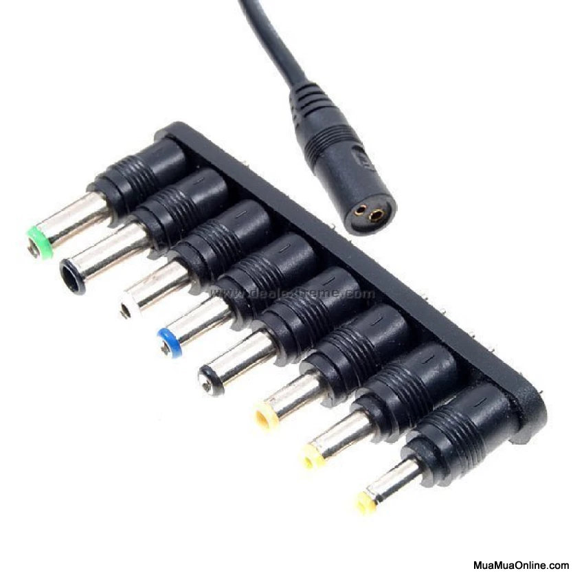 Sạc nguồn máy tính, laptop,  thiết bị đa năng 8 đầu tròn 96W Cho Laptop, Đầu Ghi, Máy Massage