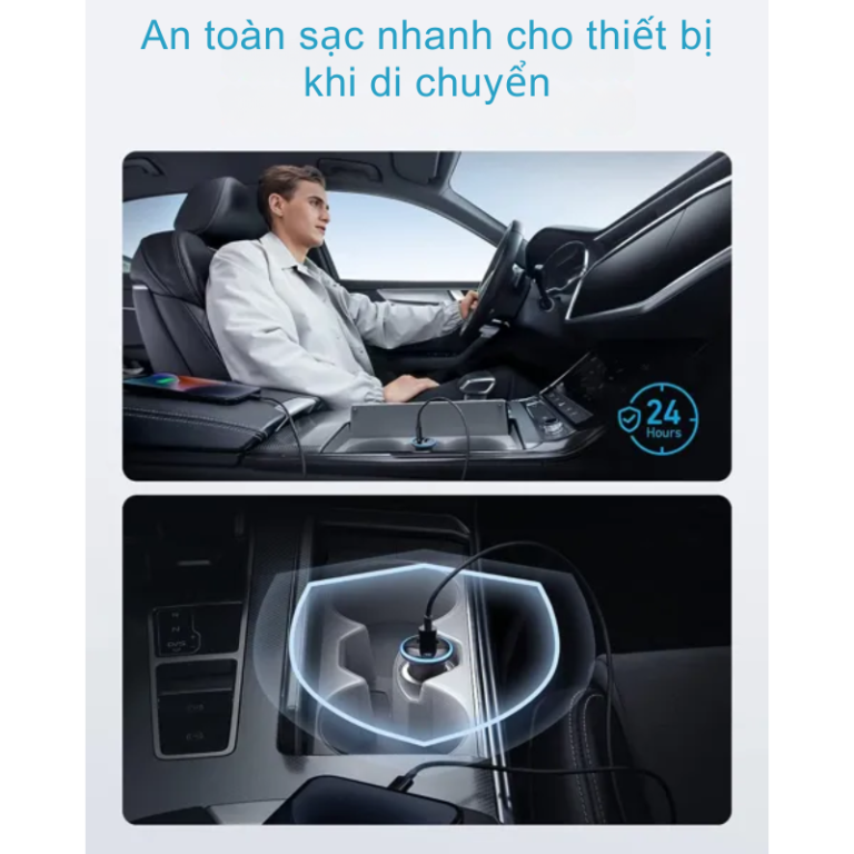 Tẩu sạc ô tô Anker 323 1C1A 52.5W A2735