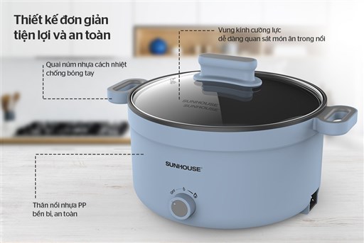 Nồi lẩu điện SUNHOUSE 3.5 lít SHD4528