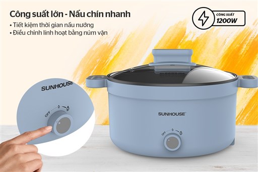 Nồi lẩu điện SUNHOUSE 3.5 lít SHD4528