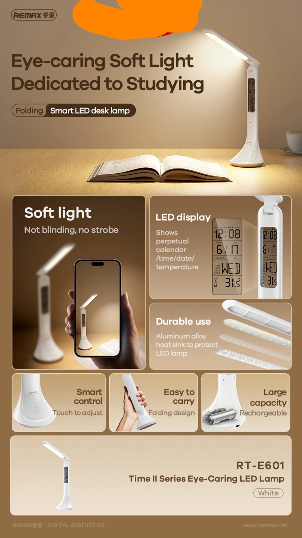 Đèn Led Để Bàn Đa Năng Thông Minh Remax RT-E601 (VN)