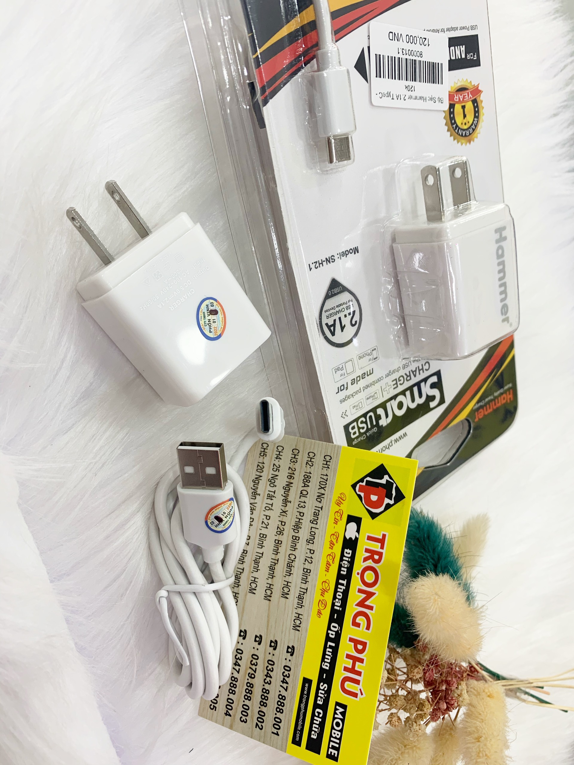 Bộ sạc Usb-TypeC  Hammer 2.1A