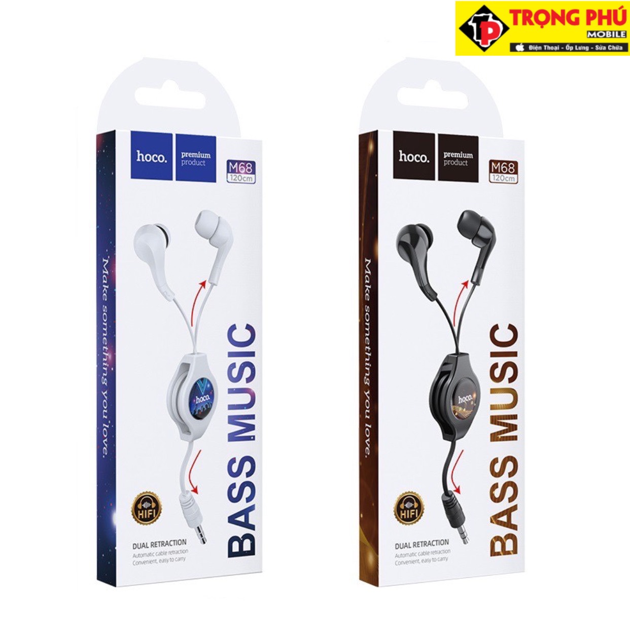 Tai nghe dây Đầu tròn Hoco M68
