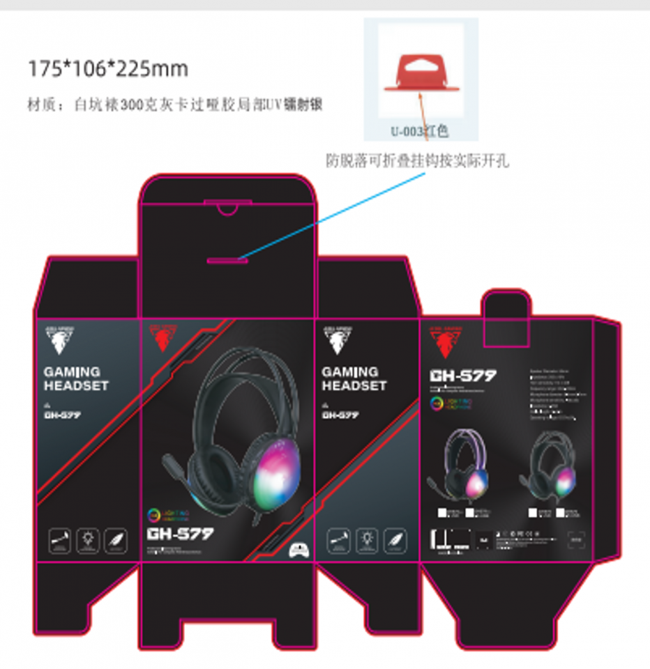 Tai nghe chụp chơi game có Microphone, giả lập âm thanh 3.5*2 JEDEL GH-579 gaming máy tính