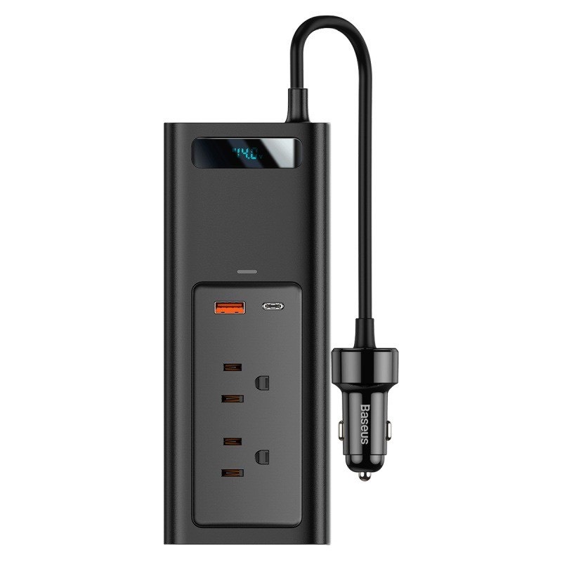 Tẩu Sạc ô tô Baseus In-car Inverter 150W chuyển đổi nguồn 110v, 220V sạc laptop