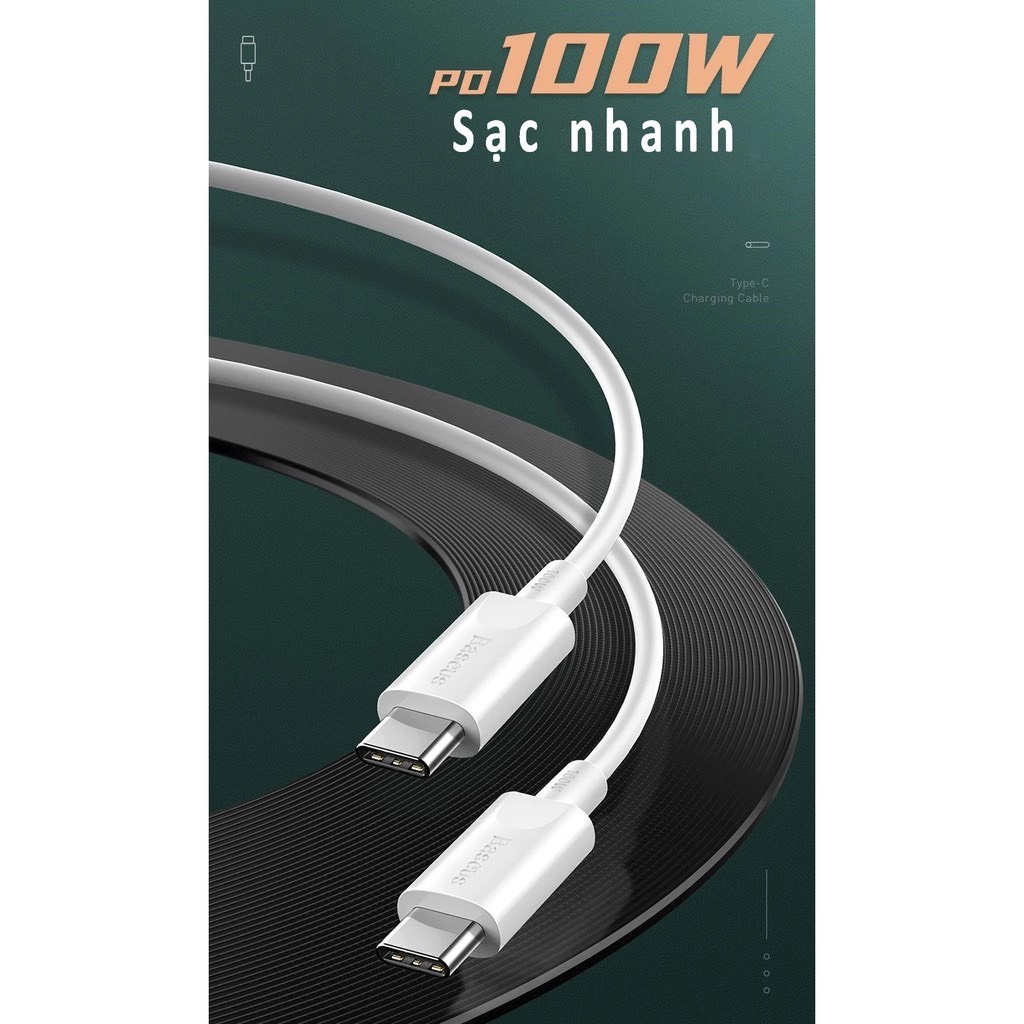 Cáp sạc TypeC-TypeC 100W Baseus Metal