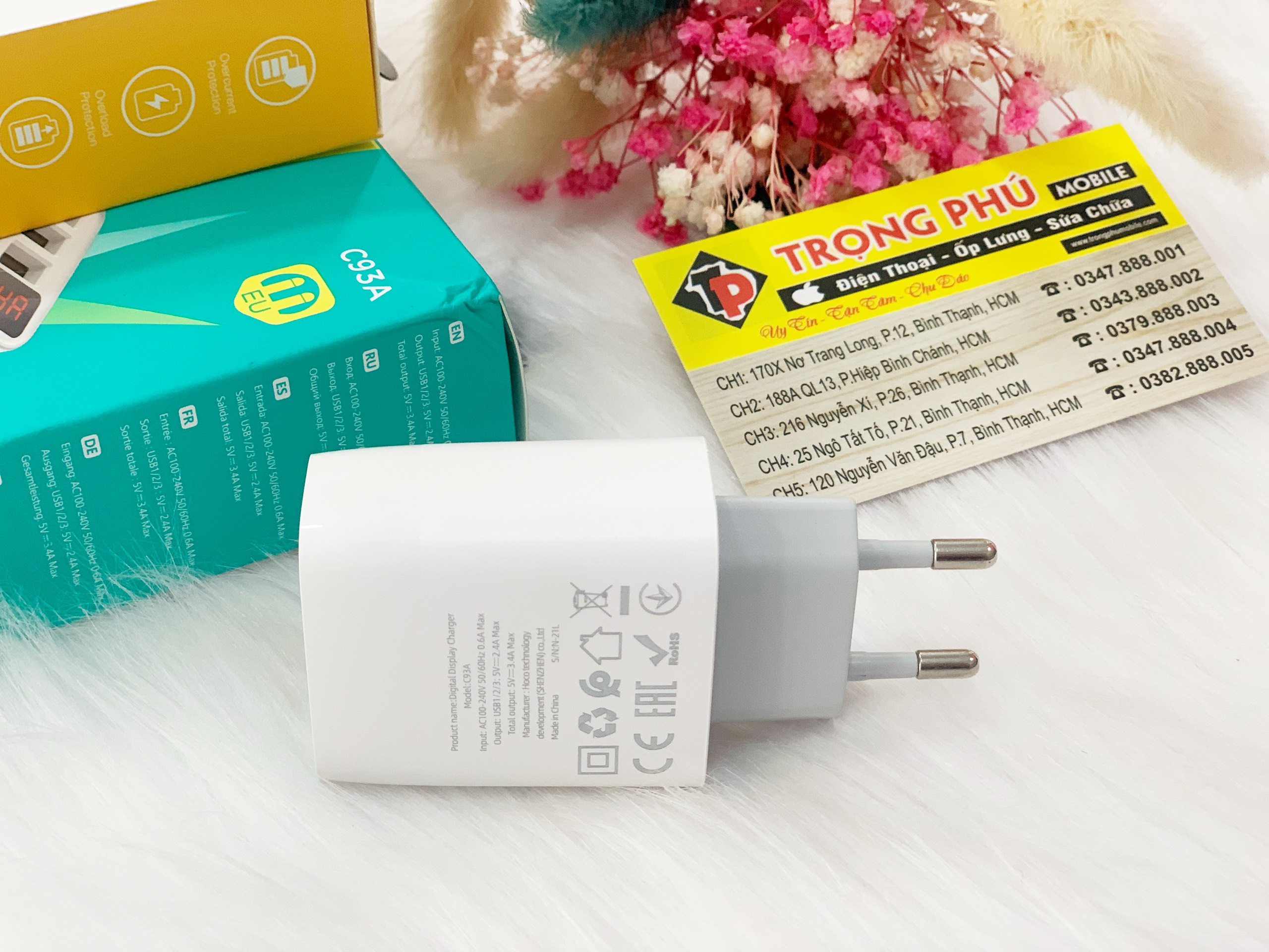 Cốc sạc 3 cổng Hoco C93A 3 cổng