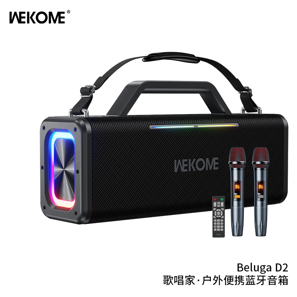 Loa karaoke bluetooth WEKOME Beluga D2. kèm 2 micro (DD)