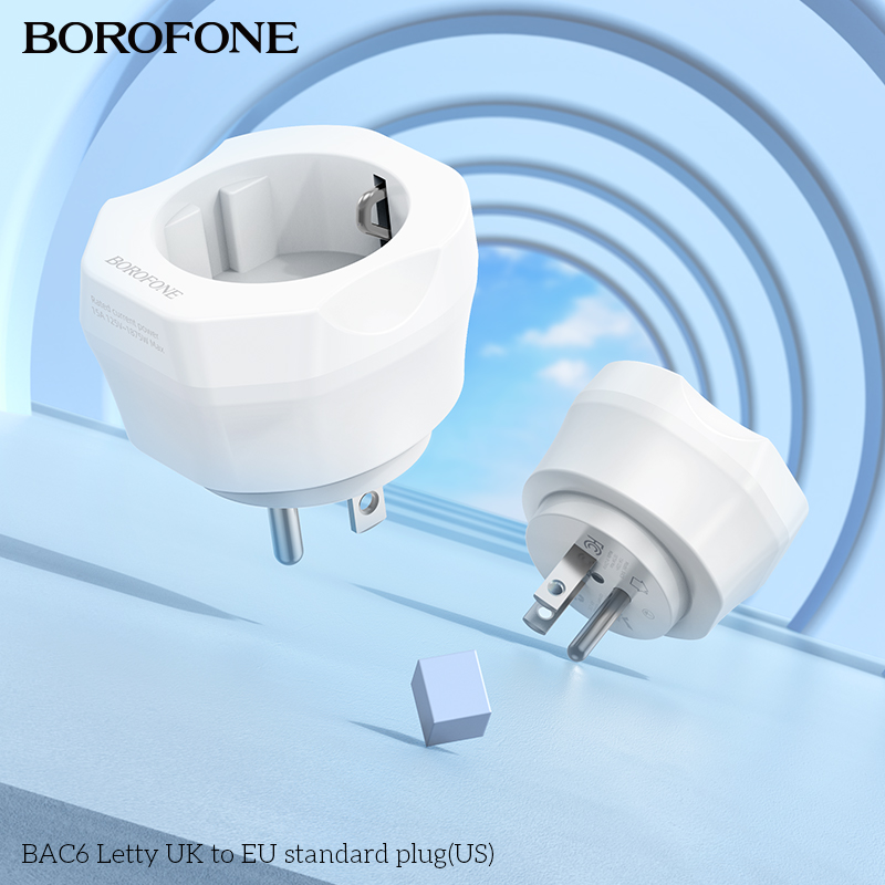 Ổ cắm Borofone BAC6 Cốc đa năng đổi UK to EU