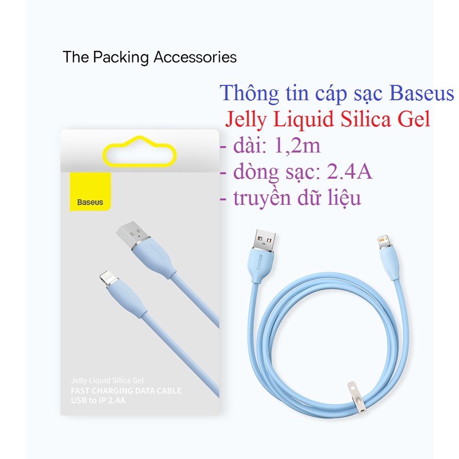 Cáp sạc Usb-Lighting Baseus Jelly Liquid