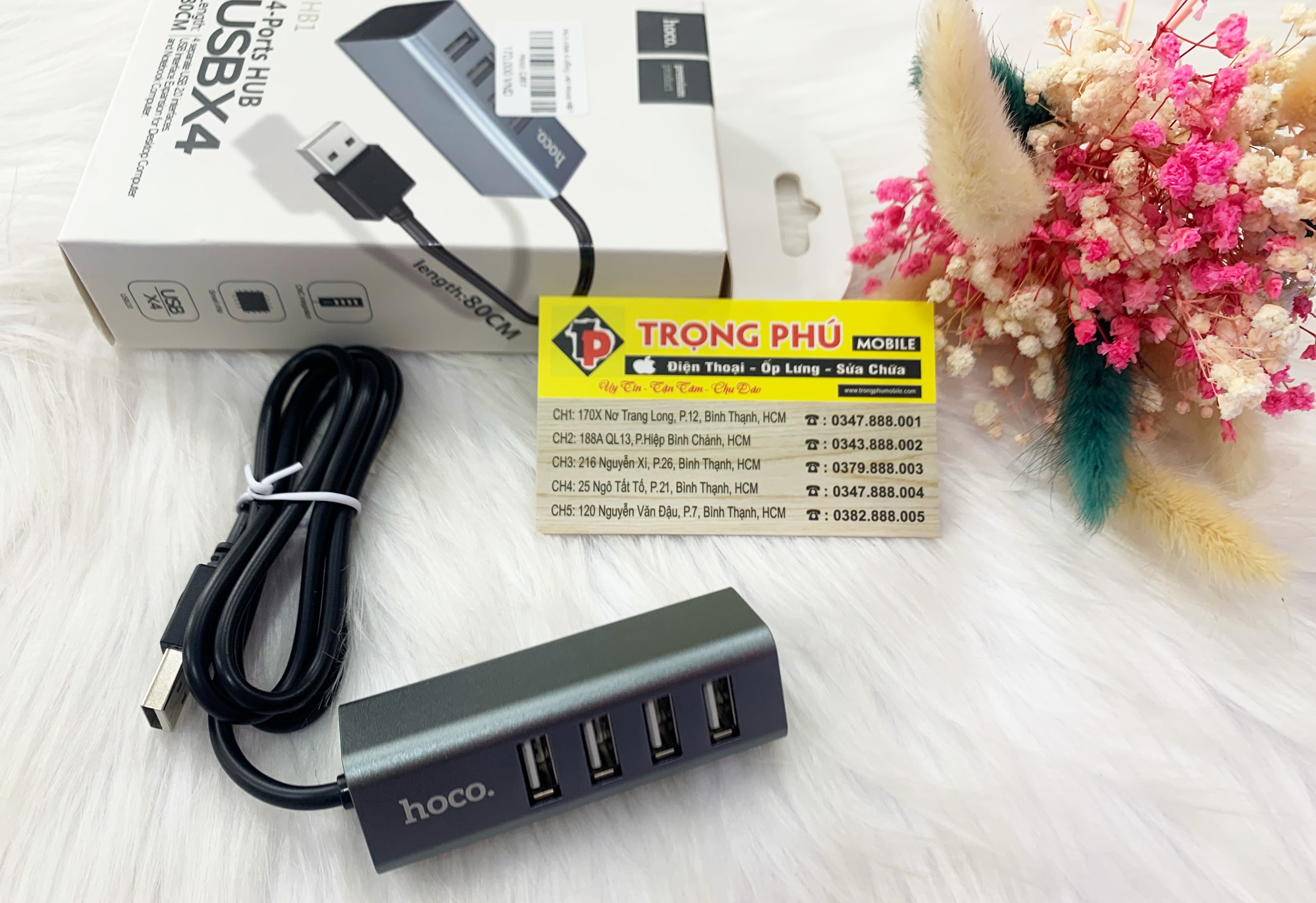 Hub chia 1usb ra 4 cổng usb 2.0 Hoco HB1