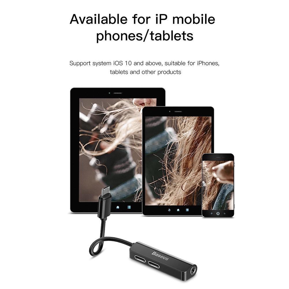 Cáp chuyển Baseus 3-in-1 iPhone to Dual iP & 3.5mm L52