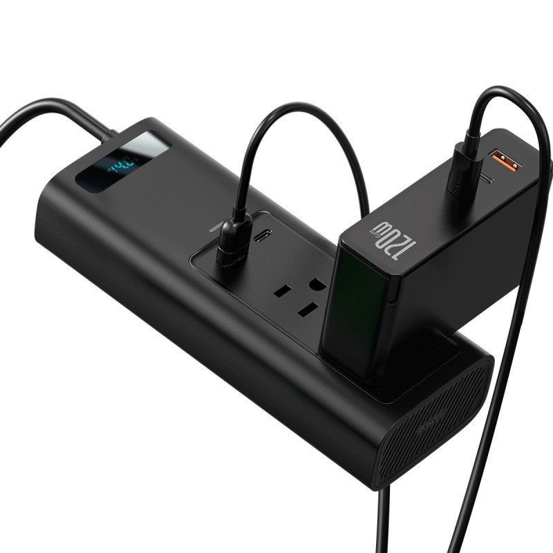 Tẩu Sạc ô tô Baseus In-car Inverter 150W chuyển đổi nguồn 110v, 220V sạc laptop