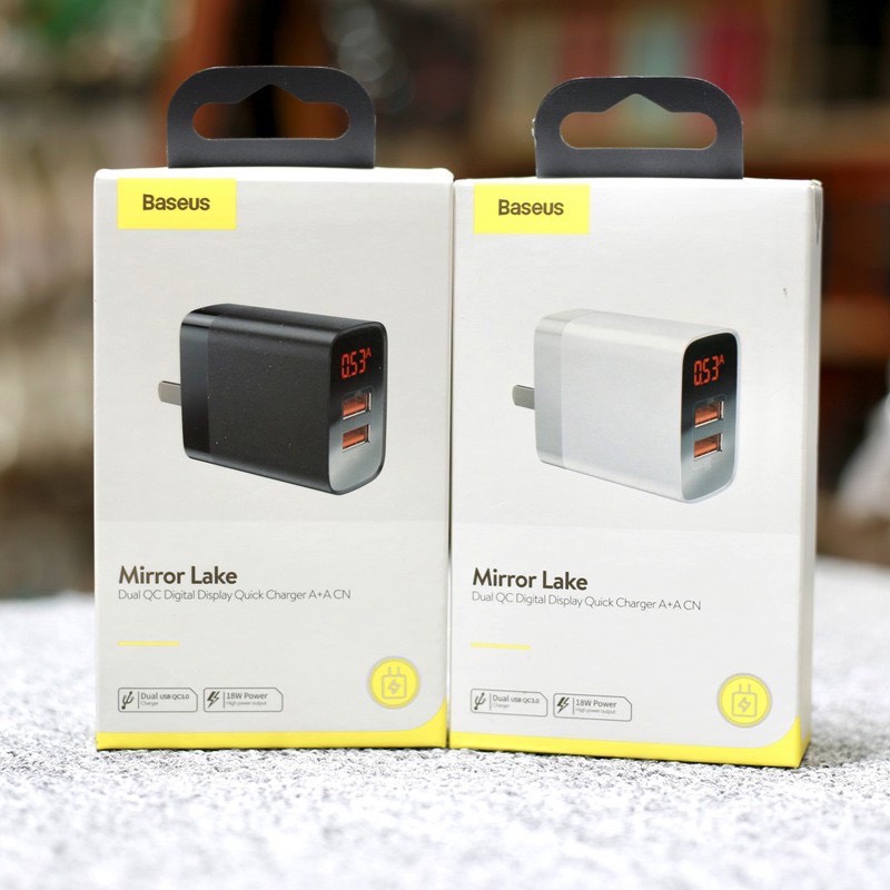 Cốc sạc usb Baseus Mirror Lake Dual QC 18W