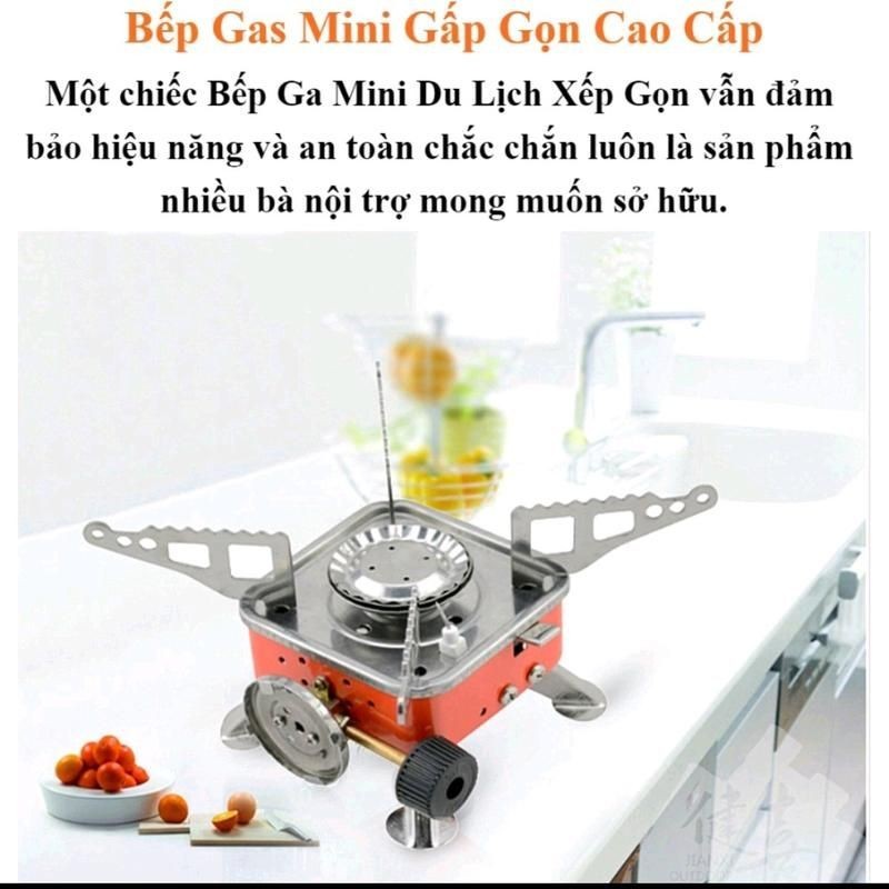 Bếp Ga Xếp Gọn Du Lịch Mini (loại Vuông) Không Dây