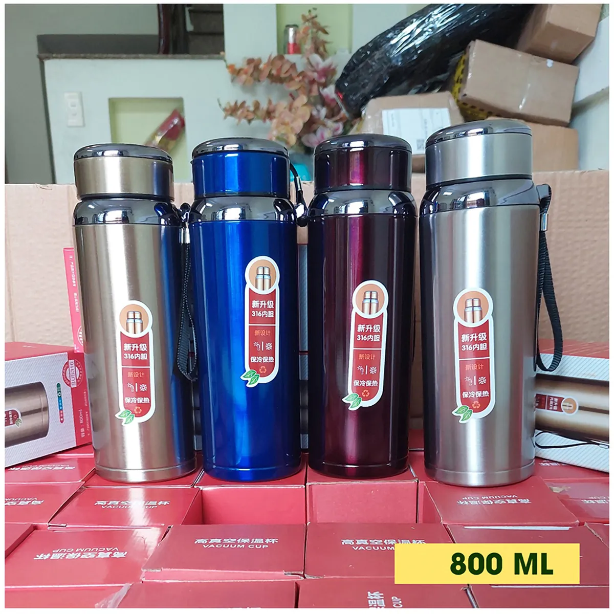 Bình nước Giữ Nhiệt Inox SUS 316 VACUUM CUP 800ml