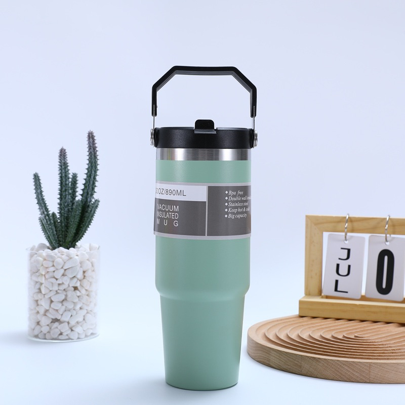 Bình/ Ly nước giữ nhiệt có quai xách 900ml