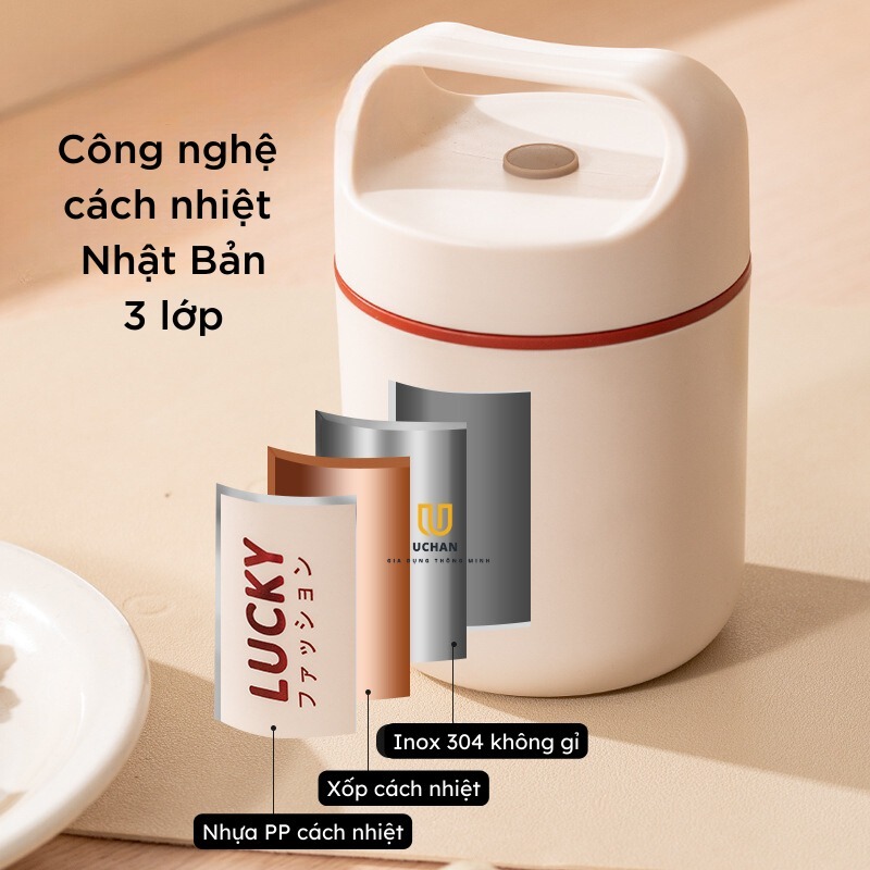 Bình nước ủ Cháo Giữ Nhiệt Lucky 500ml