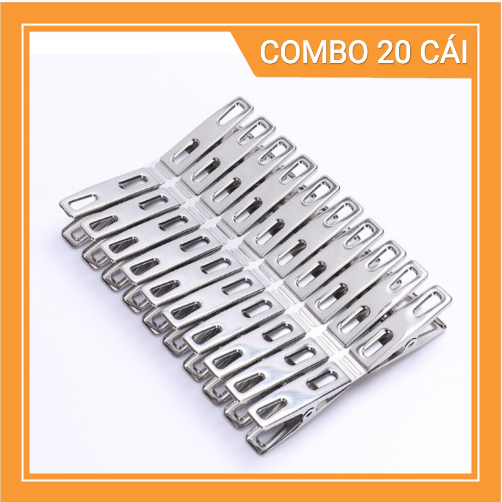Bịt 20 Kẹp Quần Áo Inox