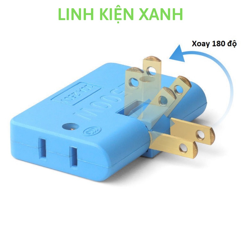Ổ Cắm điện đa Năng Chuyển đổi Chia 3, xoay 180 độ màu ngẫu nhiên