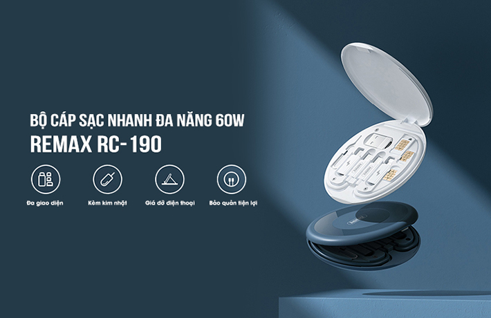 Cáp sạc nhanh đa năng remax RC-190