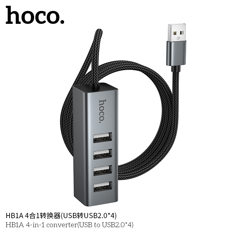 Hub chia 1usb ra 4 cổng usb 2.0 Hoco HB1A mới