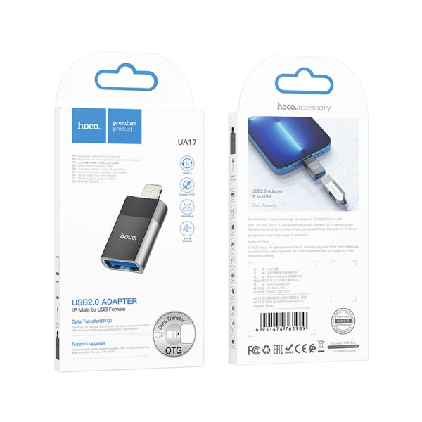 Đầu chuyển đổi Hoco UA17 Lighting to USB