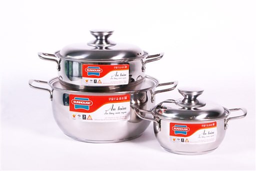 Bộ nồi inox 3 đáy SUNHOUSE SH335