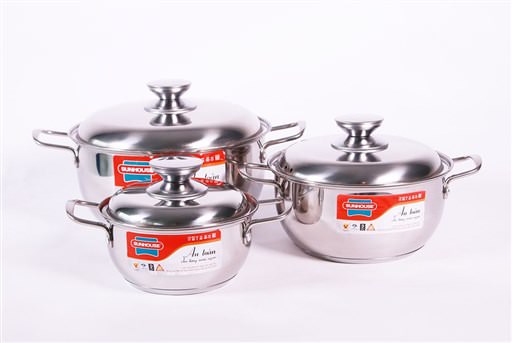 Bộ nồi inox 3 đáy SUNHOUSE SH335