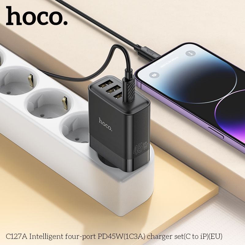 Cốc sạc 4 cổng Hoco C127A 45w (4 cổng 1c3A)