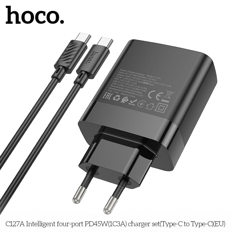 Bộ sạc TypeC-TypeC Hoco 45w C127A