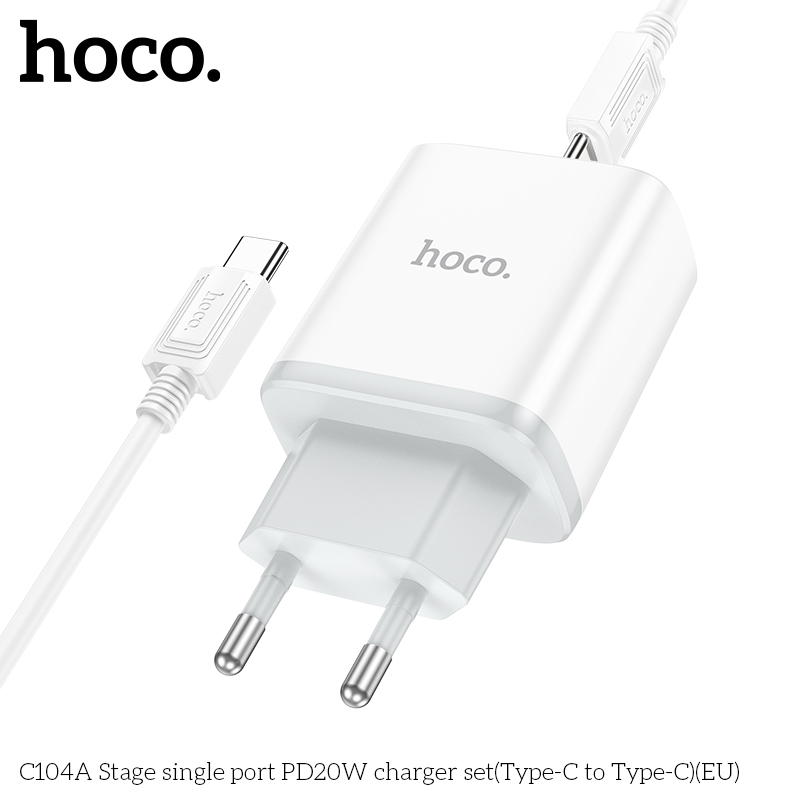 Bộ sạc TypeC-TypeC 20W HOCO C104A