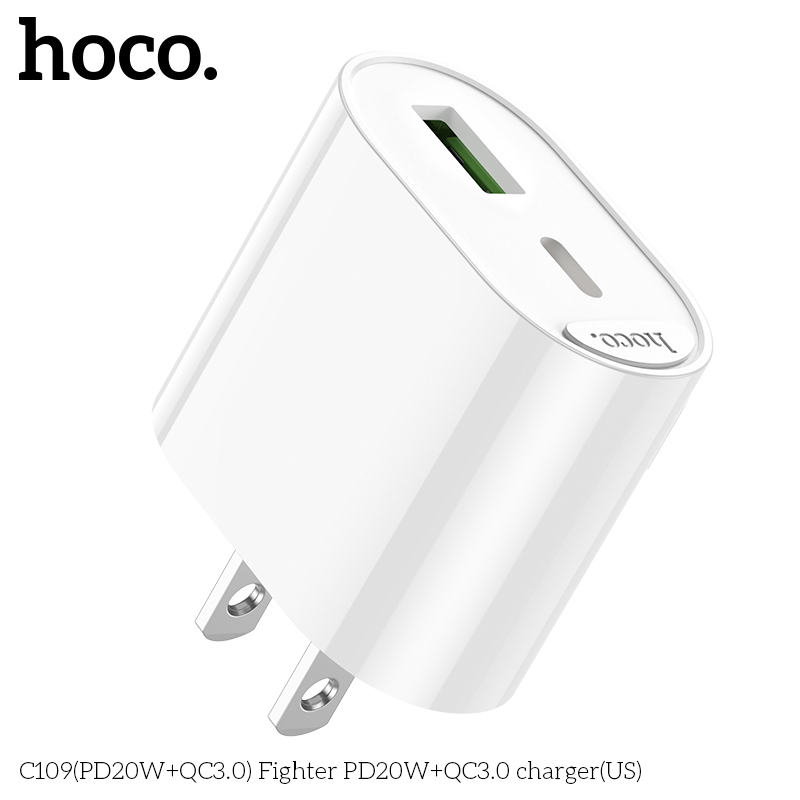 Cốc sạc 2 cổng Hoco C109/C109A 20w 2 cổng U+C
