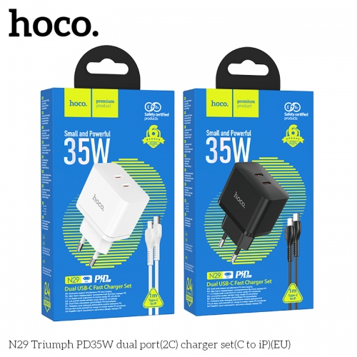 Bộ sạc TypeC-Lighting nhanh Hoco N29 35w