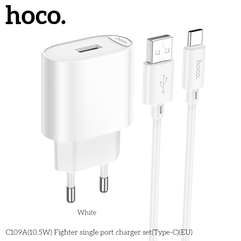 Bộ sạc Usb-TypeC Hoco C109/C109A 10.5w QC3.0